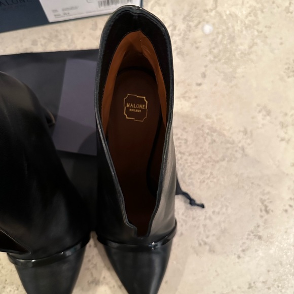 Malone Souliers black bootie worn once 6.5 they run a half size small ! - Picture 10 of 11
